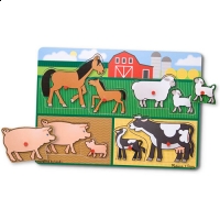 Puzzle Peg Mom Baby Farm